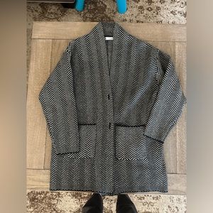 Herringbone knit coat